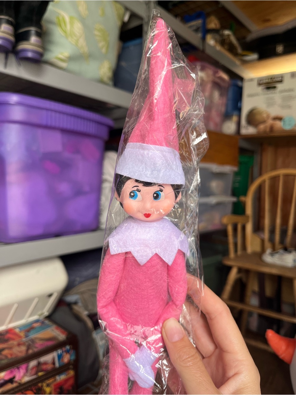 Pink Holiday Elf Doll - Festive Plush Home Party Decor